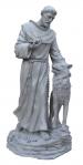 St. Francis With Wolf Outdoor Garden Church Statue - 134 Inch - Hand-painted Polymer Resin
