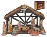 Nativity Set With Wood Stable by DiGiovanni - 12 Piece - 6 Inch Figures