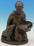 St. Francis Birdfeeder Outdoor Garden Statue - 16 Inch - Bronze Look Vinyl Composition