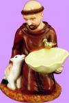 St. Francis Birdfeeder Outdoor Garden Statue - 16 Inch - Painted Vinyl Composition