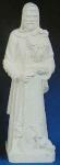 St. Fiacre Garden Statue - Patron of Gardeners - 24 Inch - White