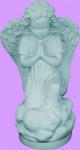 Praying Kneeling Angel Outdoor Garden Statue - 16 Inch - Granite Look Vinyl Composition