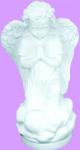 Praying Kneeling Angel Outdoor Garden Statue - 16 Inch - White Vinyl Composition