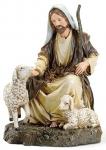 Jesus As The Good Shepherd Statue - 7.5 Inch - Resin Stone Mix