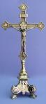 Standing Altar Crucifix - 13.75 Inch - Shiny Brass - Made in Italy