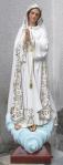 Our Lady of Fatima Church Statue With Crown - 33 Inch - Hand-painted Polymer Resin With Fancy Gold Highlights