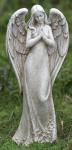 Praying Angel Outdoor Garden Statue - 14.5 Inch - Resin Stone Mix