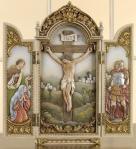 Crucifixion Scene Triptych Plaque - 12.25 Inch - Made of Stone / Resin