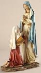 Our Lady of Lourdes Statue With St. Bernadette - 10 Inch Resin Stone Mix