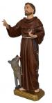 St. Francis With Wolf Church Statue - 48 Inch - Hand-painted Polymer Resin