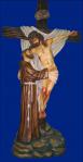Crucifixion of Jesus with St. Francis Church Statue - 55 Inch - Hand-painted Polymer Resin