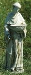 St. Francis Solar Outdoor Garden Bird Bath Statue - 20 Inch - Resin Stone Mix