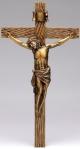 Wall Crucifix - 20 Inch - Antique Gold Look - Made of Stone / Resin 