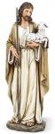 Jesus As The Good Shepherd Statue - 10.5 Inch - Resin Stone Mix