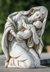 Kneeling Madonna With Child Outdoor Garden Statue - 13.5 Inch H - Made of Resin