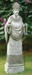 St. Patrick Outdoor Garden Statue - 26.5 Inch - Resin Stone Mix