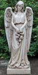 Angel Holding Wreath Outdoor Garden Church Statue - 36.75 Inch - Resin Stone Mix