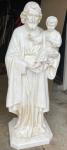 St. Joseph Church Statue - 54 Inch - Antique Stone For Outdoor Use