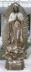 Our Lady of Guadalupe Outdoors Garden Church Statue - 92 Inch - Bronze Looking Hand-painted Resin