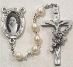 St. Therese Rosary - Glass Pearl With Photo - Size 6MM 