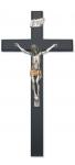 Wall Crucifix - 15 Inch - Black Cross with Two-tone