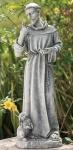 St. Francis With Animals Outdoor Garden Statue - 24 Inch - Resin Stone Mix