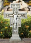 Outdoor Garden San Damiano Crucifix - 23.5 Inch - Stoneresin 