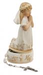 First Communion Girls Rosary Keepsake Box Figurine - 6 Inch - Stoneresin