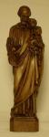 St. Joseph & Child Statue - 6 Inch - Dark Brown Alabaster - Made In Italy