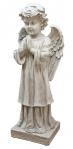 Child Angel In Prayer Outdoor Garden Statue - 28 Inch - Faux Stone Resin
