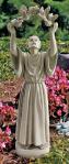 St. Francis With Doves Outdoor Garden Statue - 25 Inch - Antique Stone Looking Resin