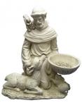 St. Francis With Animals Outdoor Garden Statue Feeder - 19 Inch - Faux Stone Resin 