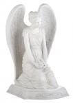 Memorial Kneeling Angel Outdoor Garden Statue - 20 Inch H - Made of Stoneresin