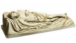 Dead Jesus Outdoor Garden Church Statue - 65 Inch Wide - Antique Stone Looking Fiberglass