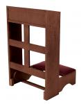 Engraved Cross Padded Folding Kneeler - Walnut Stain Maple Hardwood