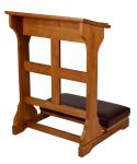 Cross Padded Kneeler - Medium Oak Stain Maple Hardwood