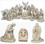 Nativity Set - Indoor / Outdoor Statues - 13 Piece - Antique Stone - Made of Fiberglass