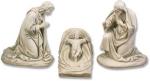 Nativity Set - Starter Set - Indoor / Outdoor Statues - 3 Piece - Antique Stone - Made of Fiberglass