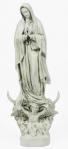 Our Lady of Guadalupe Outdoor Garden Church Statue - 32 Inch - Antique Stone Looking Fiberglass