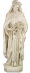 St. Rose of Lima Church Statue - 53 Inch - Indoor / Outdoor - Antique Stone - Made of Fiberglass 