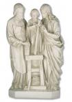 Holy Family  Outdoor Garden Statue - 25 Inch - Antique Stone Look - Made of Fiberglass