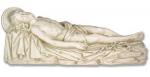 Dead Jesus Laying Down In The Tomb Church Statue - 41 Inch Wide - Indoor / Outdoor - Antique Stone - Made of Fiberglass