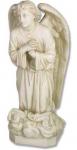 Sorrowful Kneeling Outdoor Garden Memorial Church Statue - 27 Inch - Antique Stone Looking Fiberglass