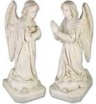 Shrine Outdoor Garden Angel Church Statue Set - 39 Inch - Fiberglass