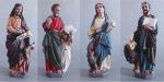 The Four Evangelists Statues - Each 11 Inches High - Painted Fiberglass