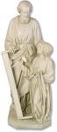 St. Joseph & Child Jesus Statue - Indoor / Outdoor - 55 Inch - Antique Stone - Made of Fiberglass