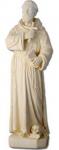 St. Francis With Skull Outdoor Garden Statue - 38 Inch - Antique Stone - Made of Fiberglass 