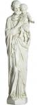 St. Joseph Outdoor Garden Statue - 32 Inch - Indoor / Outdoor - Antique Stone - Made of Fiberglass 