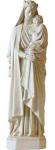 Queen Mary With Child Jesus Outdoor Garden Statue - 25 Inch - Flat White Fiberglass