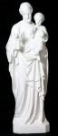 St. Joseph and Child Jesus Outdoor Garden Church Statue - 49 Inch - Flat White Fiberglass 